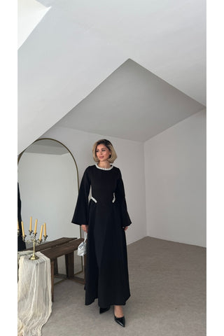 Amour Uzun Kol Elbise - Siyah - EU3255