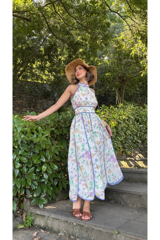 Pastel Midi Elbise - Ekru - EU3245