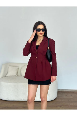 Belden Oturtmalı Uzun Kollu Ceket