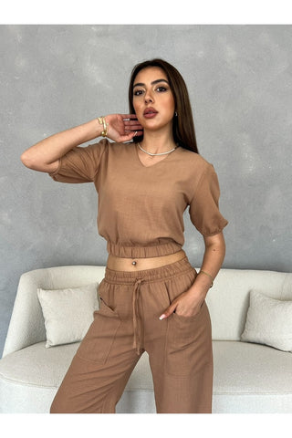 Bluz Pantolon Cepli Kadın Takım