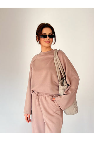 Sweat Pantolonlu Beli Latikli Eşofman Takım