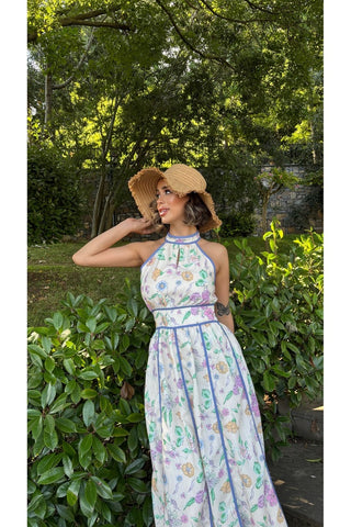 Pastel Midi Elbise - Ekru - EU3245