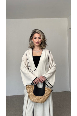 BİYELİ KİMONOLU PANTOLON TAKIM - EU2141 - BEJ