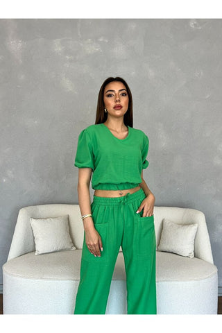 Bluz Pantolon Cepli Kadın Takım