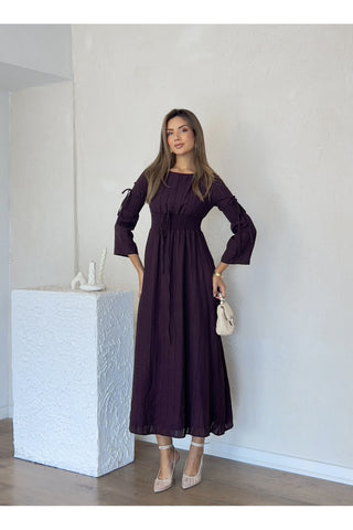 Gipeli Uzun Boy Özel Gün Günlük Uzun Kol Kadın Elbise