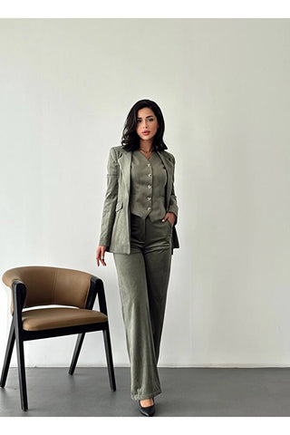 Fitilli Kadife Astarlı Kadın Blazer Ceket