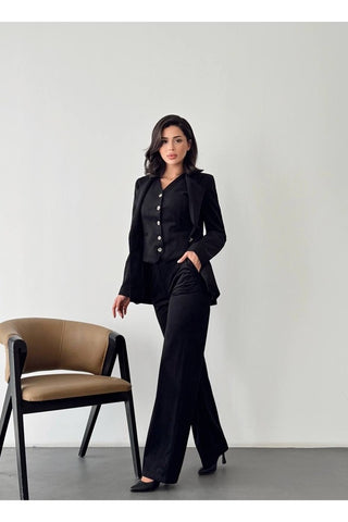 Fitilli Kadife Astarlı Kadın Blazer Ceket