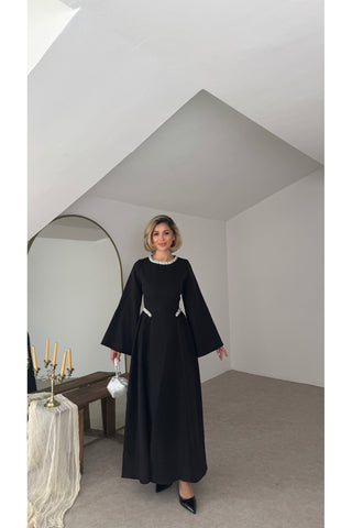 Amour Uzun Kol Elbise - Siyah - EU3255