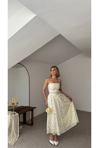 Lalina Elbise - Sarı - EU3240