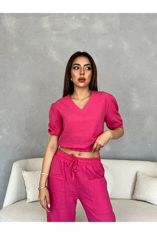 Bluz Pantolon Cepli Kadın Takım
