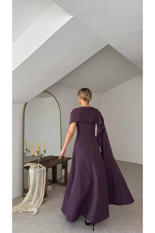Premium Liora Elbise - Mürdüm - EU3252