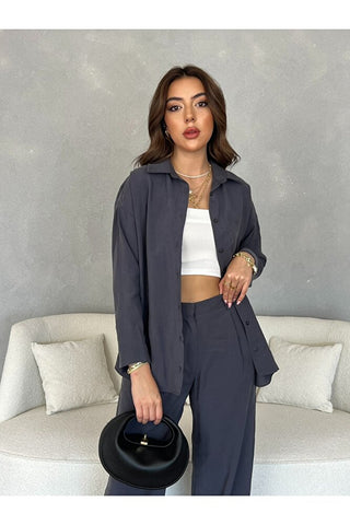 Oversize Modal Kadın Gömlek