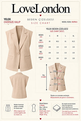 Düşük Omuz Oversize Vatkalı Kolsuz Astarlı Kadın Yelek - Siyah - EU7011