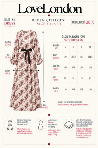 Old Romance Elbise - Yeşil Çiçek Desenli - EU3176