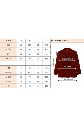 Fitilli Kadife Astarlı Kadın Blazer Ceket