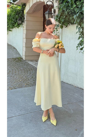 Düşük Kol Uzun Boy Straplez Özel Gün Düğün Kına Mezuniyet Nişan Kadın Elbise