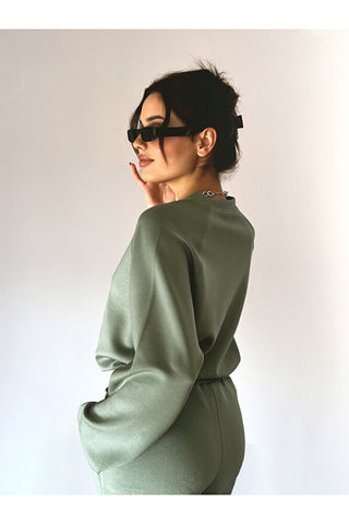 Sweat Pantolonlu Beli Latikli Eşofman Takım