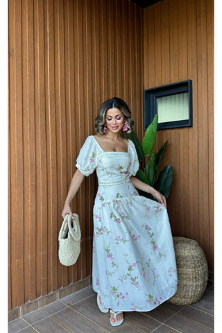 Fiora Maxi Elbise - EKRU- EU3209
