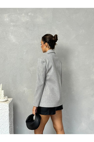Çift Düğmeli Verev Kesimli Kadın Nova Blazer Ceket