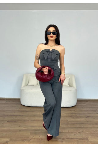 Cepli Önü Fiyonlu Straplez Takım