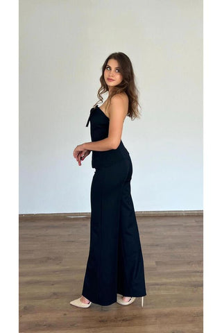 Fiyonk Detaylı Pantolon Bluz Takım