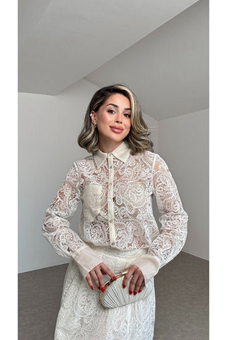 Perla Dantel Takım - Beyaz - K1000