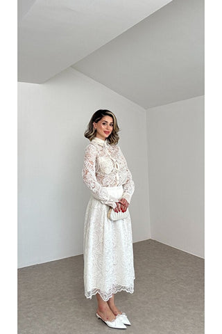 Perla Dantel Takım - Beyaz - K1000