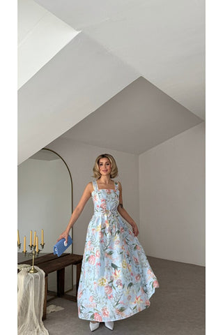 Florast Elbise - Mavi - EUU3207