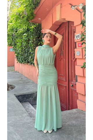 Pelerinli Eteği Şifon Astarlı Özel Gün Mezuniyet Düğün Kına Nişan Kadın Elbise