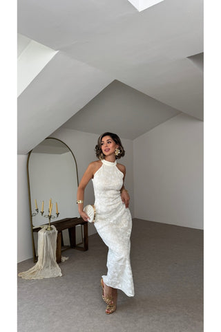 Sofia Dantel Elbise - Beyaz - EU3236