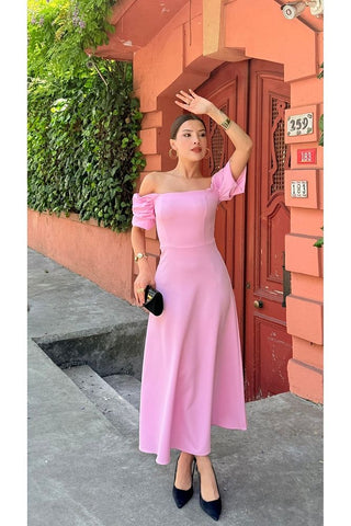 Düşük Kol Uzun Boy Straplez Özel Gün Düğün Kına Mezuniyet Nişan Kadın Elbise