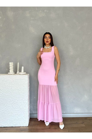 Etek Ucu Şifon Detaylı Abiye Mezuniyet Nikah Kadın Elbise