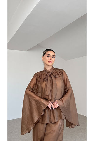 Liora Fiyonk Detaylı Takım - Kahve - K1004