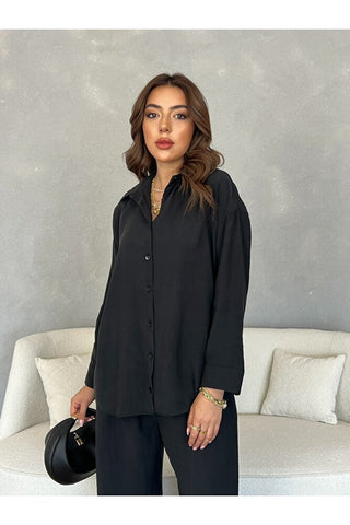 Oversize Modal Kadın Gömlek