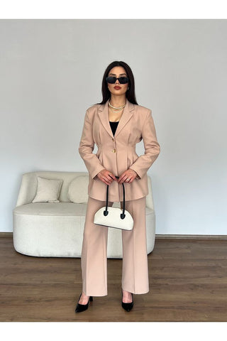 Belden Oturtmalı Uzun Kollu Ceket