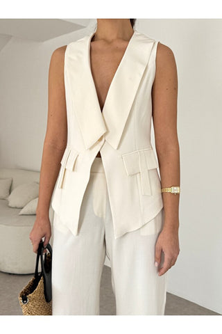 Apoletli Kadın Yelek Pantolon Takım