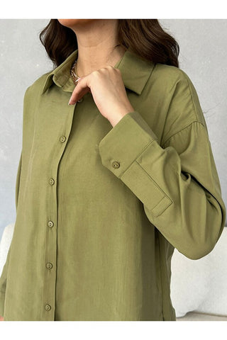 Oversize Modal Kadın Gömlek