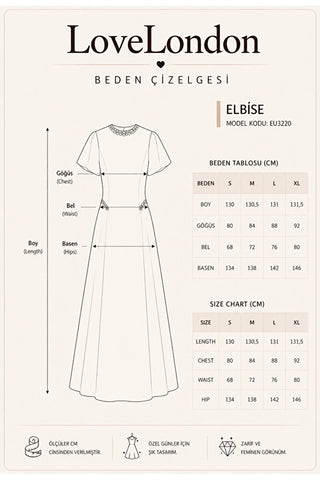 Amour Taş Detaylı Elbise - Siyah - EU3220