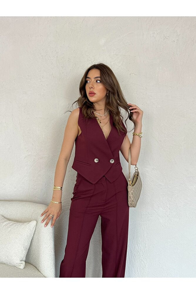 Astarlı Fletolu Kolsuz Kadın Yelek