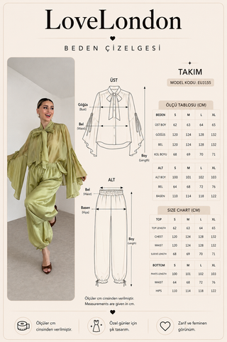 Liora Fiyonk Detaylı Takım - Yeşil - K1004
