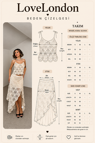 Solea Asimetrik Ajur Takım - Bej - K1104